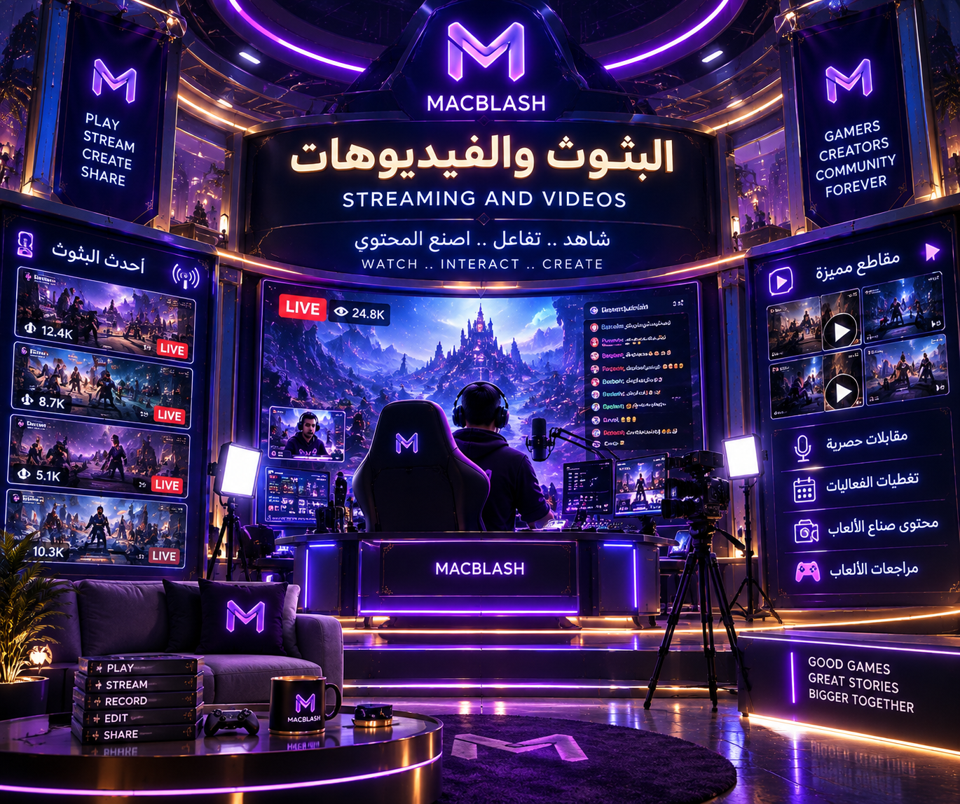 البثوث والفيديوهات